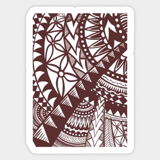 Pacific Island Pattern 2 - Brown Sticker